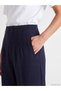 Vizyon New Season Navy Blue High Waist Pleated Women's Fabric Trousers - 3