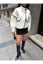 Women's Stand Collar Buttoned Jacket - 7