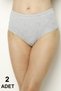 Tutku-Women's Gray Lycra Bato Panties 2-Pack New Season