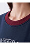 Ozmarka New Season Navy Blue Printed Oversize Women's Sweatshirt - 3