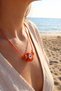 Handmade Bohemian Orange Evil Eye Necklace - 2