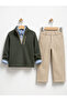 Boy's Knitted Lord 3-Piece Set Shirt Sweater Pants Holiday Outfit
