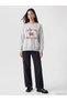 Ozmarka New Season Gray California Printed Oversize Women's Sweatshirt - 2