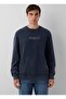 Logo Printed Distressed Fabric Regular Fit Men's Sweatshirt.