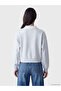 Vizyon New Season Gray Polo Collar Oversize Women's Thick Sweatshirt - 4