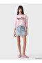 Ozmarka New Season Pink Printed Oversize Women's Thick Sweatshirt - 4
