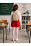Girl's 100% Cotton Red School and Performance Shorts Skirt - 3