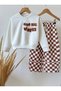 Dama Printed 2-Piece Tracksuit Set - White Brown