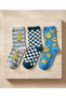 Kids' smiley face patterned 3-pack cotton crew socks