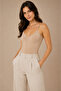 Women's Thin Strap V-Neck Modal Cotton Flexible Undershirt Dark Skin
