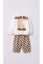 Dama Printed 2-Piece Tracksuit Set - White Brown - 3