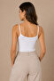 Women's 2-Piece Thin Strap V-Neck Modal Cotton Flexible Undershirt White - 4