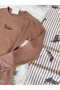 Mink Dog Patterned Soft Winter Waffle Knitted Pajama Set - 7