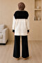 Shoulder Sweater, Accessory Tunic & Trousers, Two-Piece Knitwear Set - 6