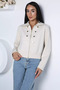 Cream Gülseli Women's Zippered Jacket - 3