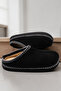 Women'S, Suede Textured Slippers. Fur Inside, Embroidery Detail, Warm Soft Sole House Slippers