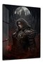 Dark Fantasy Warrior Anime Metal Wall Art
