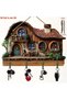 Wooden Multifunctional Household Key Holder, Comes with Four Metal Hooks, for Porch, Room, Villa, Four Seasons Home, 2D Flat - 2