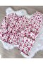 Candy Cane Patterned Bow Detailed Soft Winter Waffle Knitted Pajama Set - 3