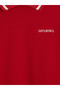 Ozmarka New Season Red Polo Collar Printed Women's Sweatshirt Tunic - 6