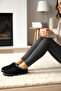 Women'S, Suede Textured Slippers. Fur Inside, Embroidery Detail, Warm Soft Sole House Slippers - 2