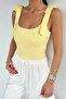 Yellow Women's Bowknot Blouse - 2