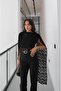 Black Cape Lace Bodysuit Blouse - 2
