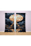 Paris Eiffel Landscape Patterned 3D Digital Printed 2 Wing Background Curtain Living Room Hall Background Curtain