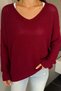 Burgundy V-Neck Casual Knitwear Blouse (Available in Sizes S, M, L, XL) - 2