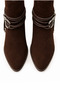 Women's Stylish Accessory Boots Genuine Brown Suede Leather - 4