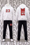 Bulls Printed Zipper Hooded Tracksuit Set - Relaxed Fit 3-Thread Zipper Sweatshirt and Sweatpants Set