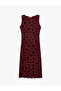 Boat Neck Sleeveless Slim Fit Tulle Dress - 5