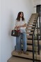 Light Blue Double Stitched Mom Jeans