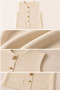 Cream Gülseli Women's Gold Buttoned Knitwear Vest - 5