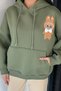 Haki Gülseli Women's Hooded Fleece-Lined Kangaroo Pocket Sweatshirt - 2