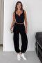 Women's Parachute Pants with Elastic Waist, Pockets, Drawstring Cuffs, Relaxed Fit - 2