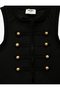 Pocket Detailed Napoleon Buttoned Viscose Blend Sleeveless Crew Neck Blouse - 3