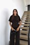 Bitter Brown Belted Pleated Blouse and Trousers Set - 5