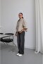 Beige Hidden Button Short Jacket - 4