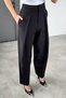 Black Women's Pleated Wide-Leg Pants - 3