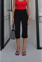 Black Capri Pants with Decorative Pockets - 2