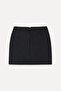 Women's Black Straight Cut Mini Skirt - 2