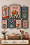 7-Piece Frame-Looking Modern Painting Set |   Retro & Pop Art |   Living Room, Office, Kitchen and Study Room Wall Decor