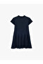 Cotton Short Sleeve Pleated Polo Collar Dress - 4