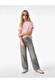 Stone Embellished Cotton Wide Leg Denim Trousers