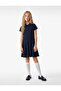 Cotton Short Sleeve Pleated Polo Collar Dress