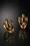 Bym606-1 Women's Gold Three Row Hoop Earrings Shiny Multiple Hoop Design - 2