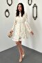 Beige belted short dress