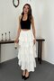 White Layered Skirt with Flounces - 2