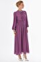 Waist Detailed Chiffon Dress Lavender - 5